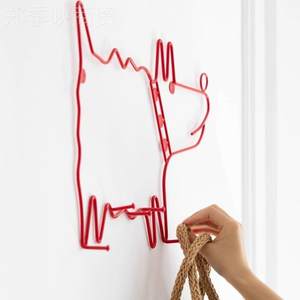 瑞意典中古风小狗挂创异形DHK金壁属简约挂衣架客厅入户装架饰挂