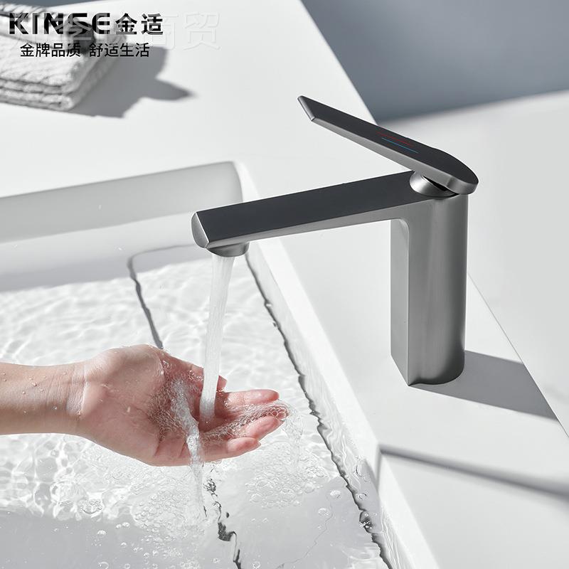 枪灰色面盆头艺线型水流龙头浴室杂色术台上盆洗ZZV龙面盆