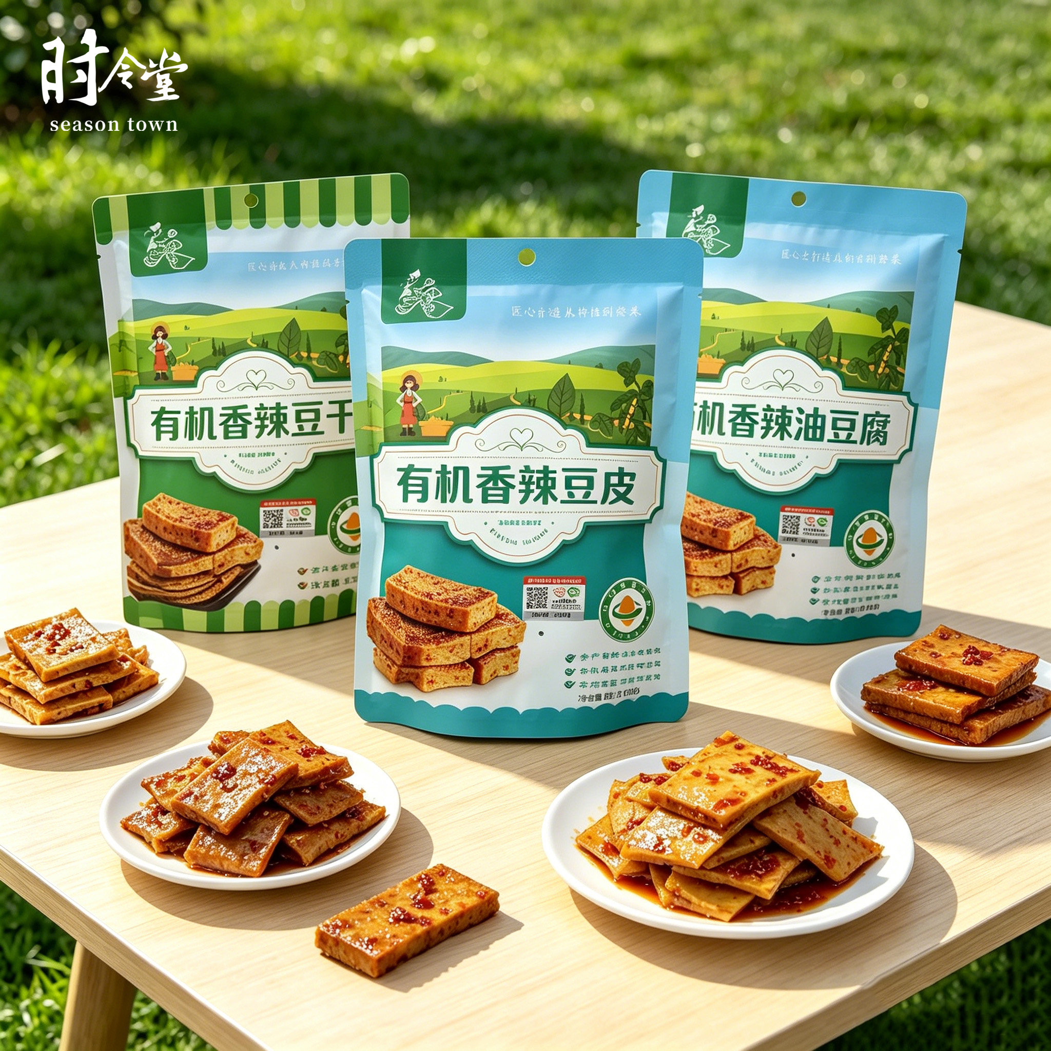 有机香辣豆干豆皮油豆腐豆制品鲜香麻辣素食营养休闲零食下饭即食