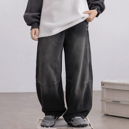 男童加绒牛仔裤秋冬款2025新款儿童冬季一体绒加厚裤子大男孩冬装