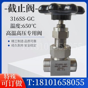 高压阀316SS-GC 对焊/承插焊高温高压截止阀 32MPa 650 DN6