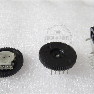 拔盘 B103 1单联直插5脚齿轮 B10K 带轮电位器 20X2MM进口日本HDK