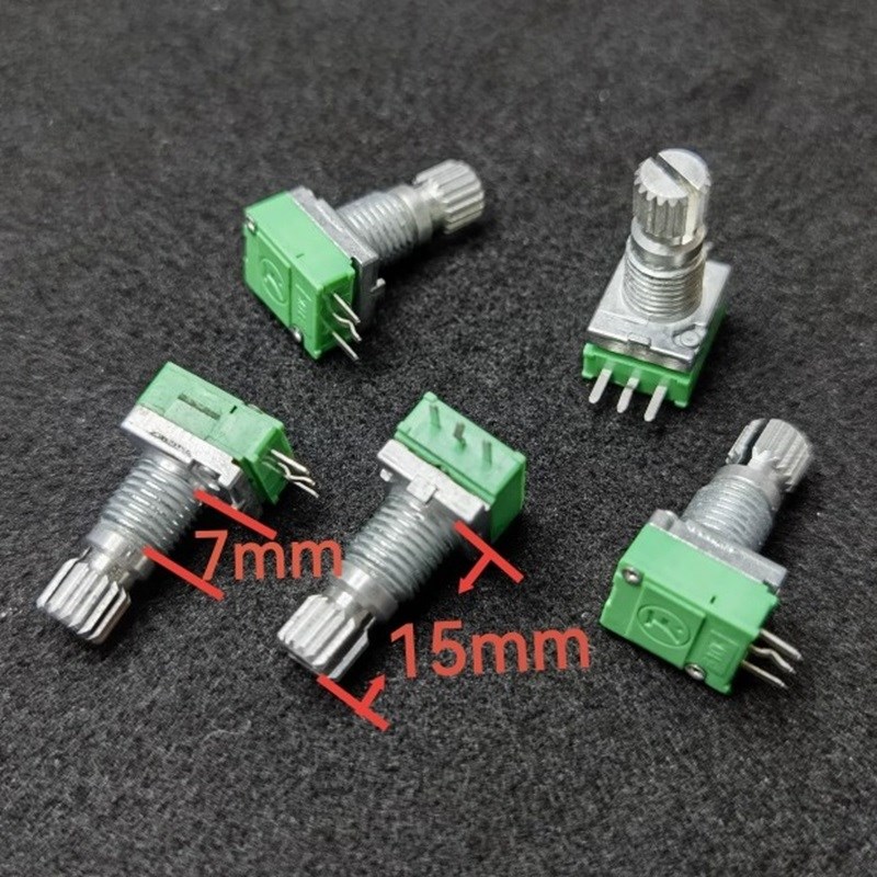 台湾普耀精密 电位器单联F091 R097-B10K-15花轴音响音量温度调节