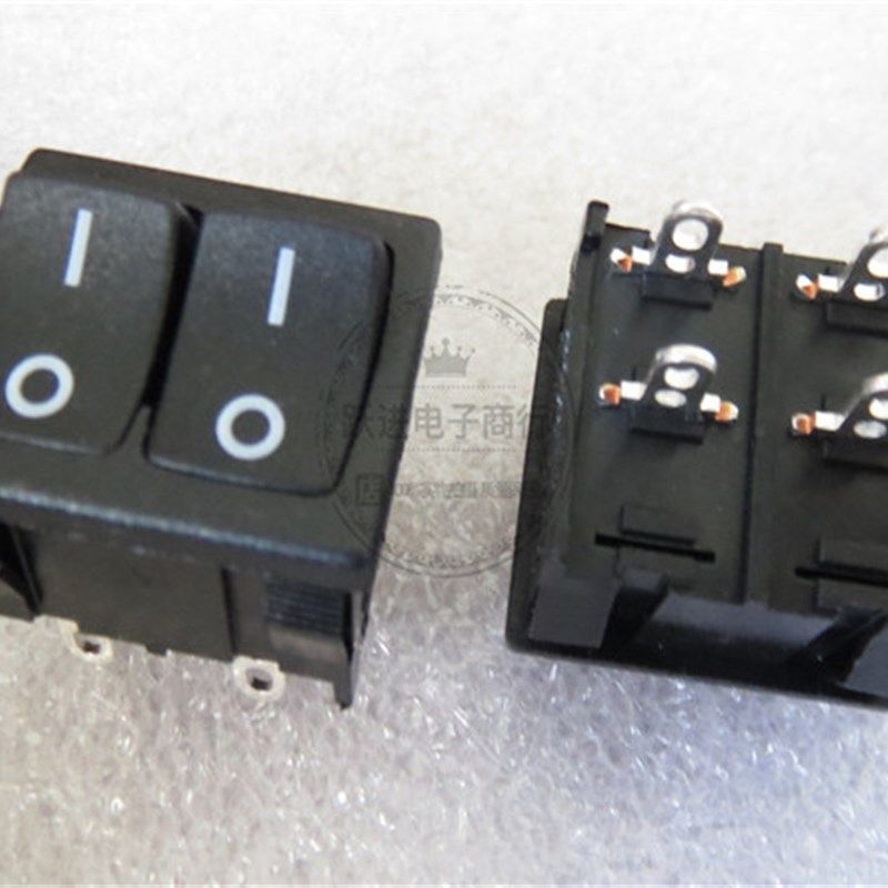 进口日本LAMB RA4电源船型开关4脚2档双联双按摇臂翘板开关6A250V