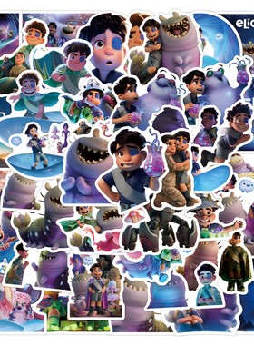 50张新款elio 地球特派员创意贴纸装饰笔记本头盔相框画手账保温杯吉他衣柜收纳盒防水贴纸