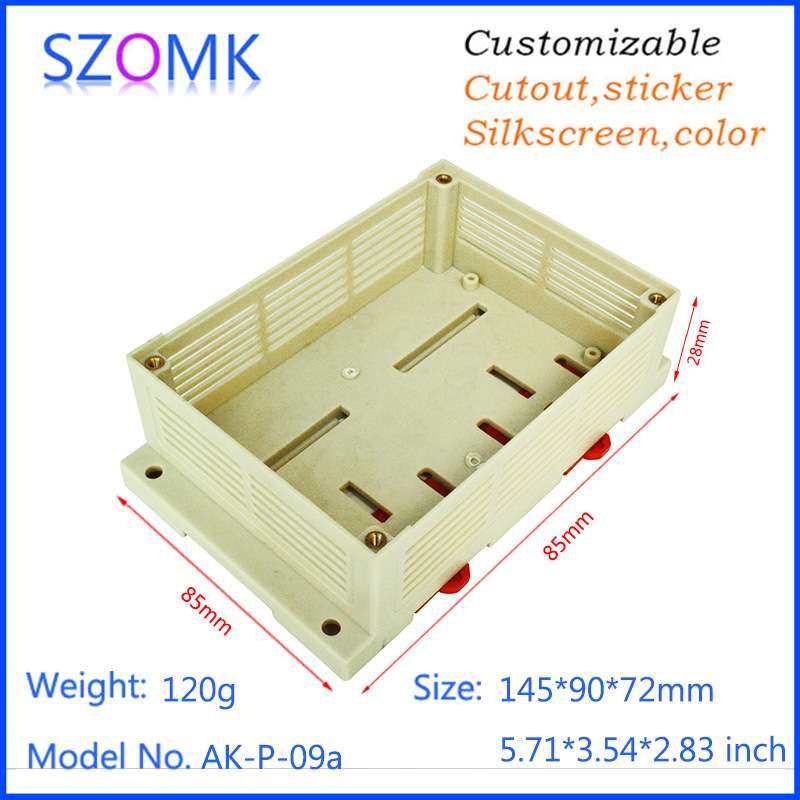 奥科姆ABS导轨式控制器开关壳体PLC工控壳仪表器塑料外壳P09a