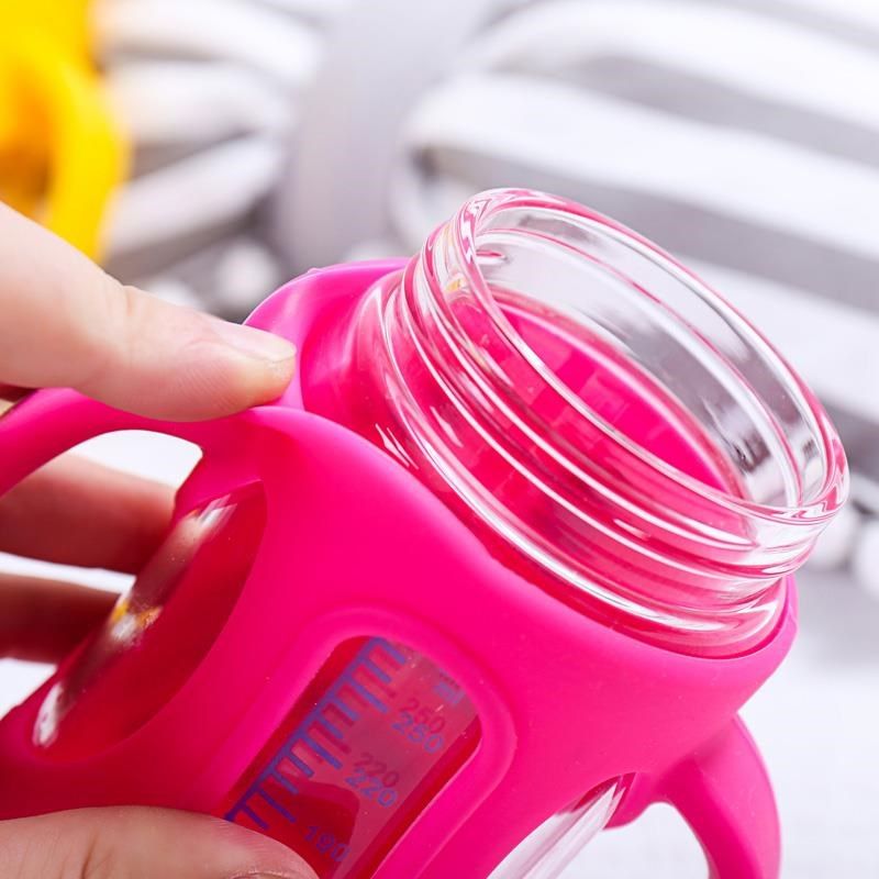 宝宝学饮杯儿童玻璃吸水杯 吸管杯 婴儿水杯 喝水壶防摔硅胶套,婴童用品,儿童水杯,淘宝优惠券,粉丝福利购,淘宝优惠卷