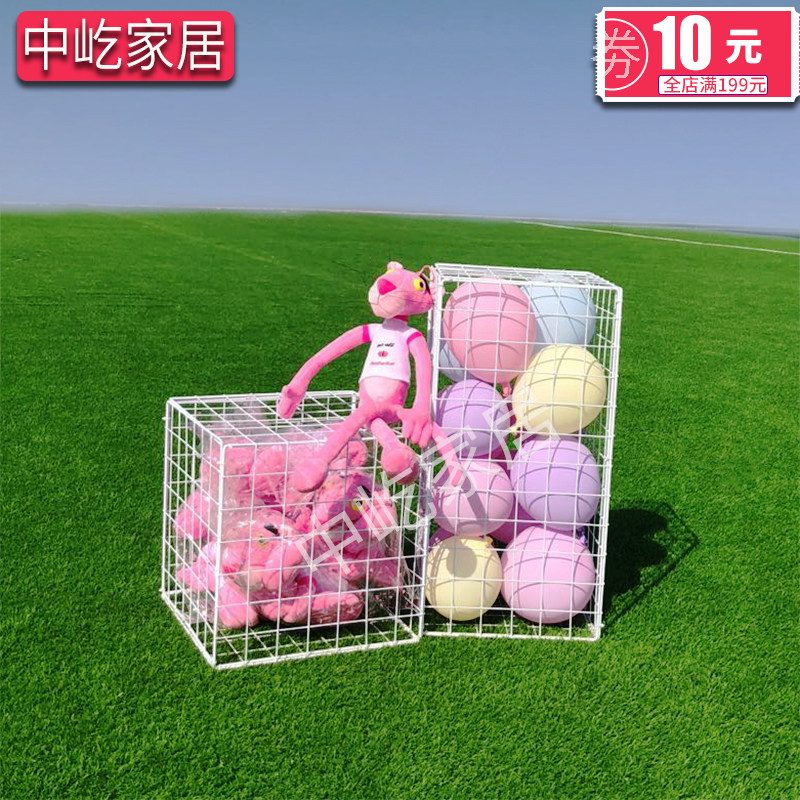 铁艺网格立方体移动展示架网红装饰铁丝网照片墙网片路引婚庆道具