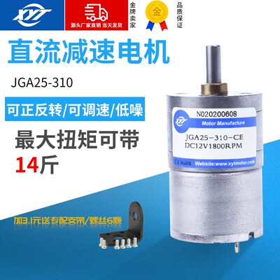 新永泰JGA25-310微型直流减速电机 低高速小马达6v12v调速电动机