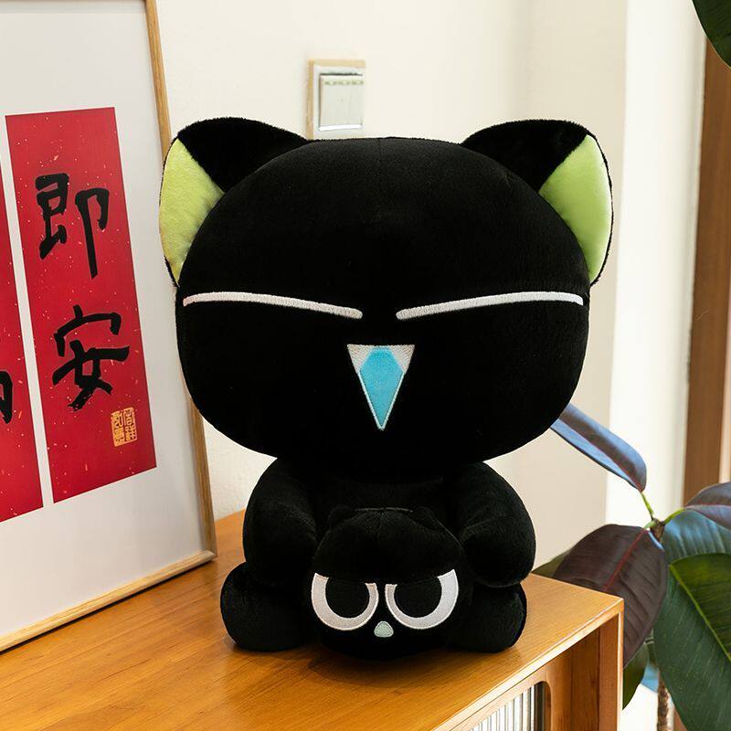 罗小黑公仔抱枕毛绒玩具靠垫卡通腰靠晚安午睡办公室沙发床头大