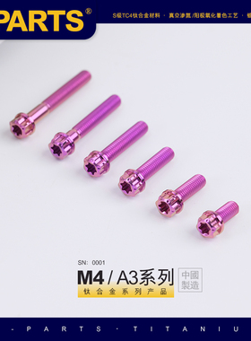 SPARTS A3 系列 M4 L06-50mm 紫色 钛合金螺丝 摩托车汽车