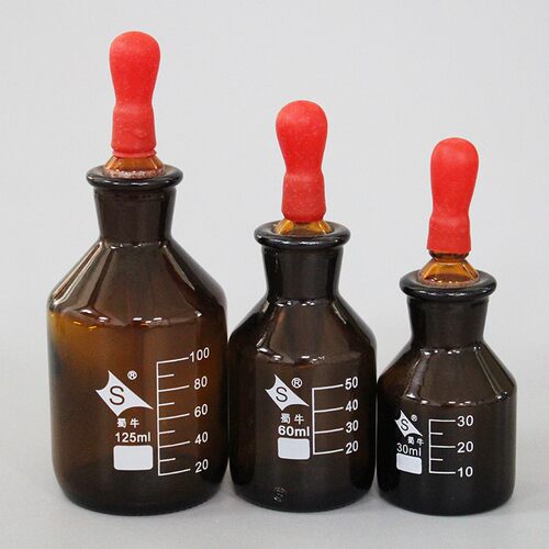 蜀牛白滴瓶棕滴瓶 带红胶头125ml 60ml 30ml 优质/透明/玻璃滴瓶