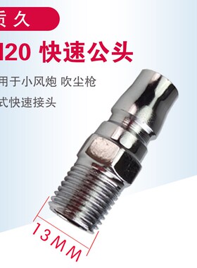 20PM钢质气动扳手快接小风炮吹尘枪2分外螺纹进气日式快速公接头