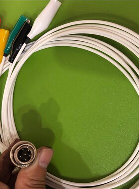 CHI760E 工作站电极连接线  鳄鱼嘴夹头线 5线,插头6针