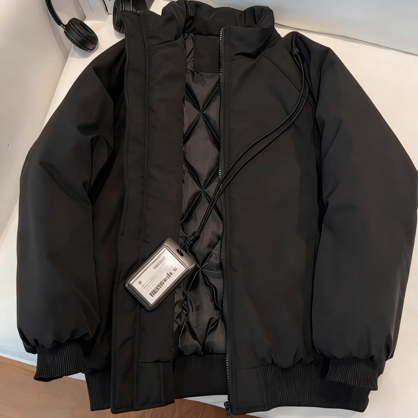 黑色立领夹克棉服男款2025新款冬季加厚保暖棒球服百搭外套上衣