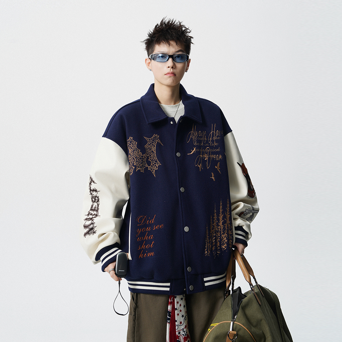 重磅530克刺绣棒球服外套男秋冬