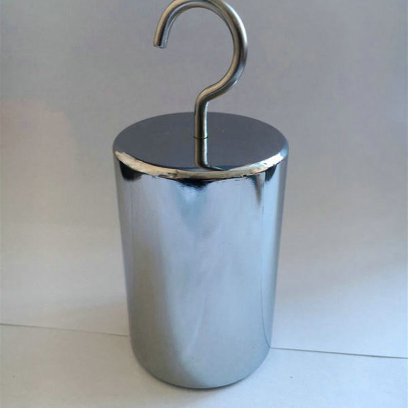 M1级钢镀铬高精度单钩砝码1kg2kg吊钩环砝码口罩拉力测试带钩法码