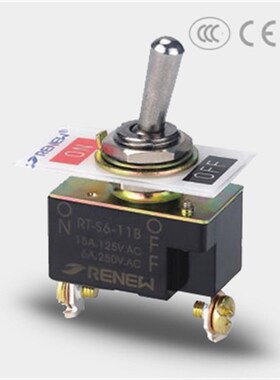 正品RENEW兰鸟 RT-S6-11B 钮子开关 1极1通 2脚 2档 自锁 RT 1021