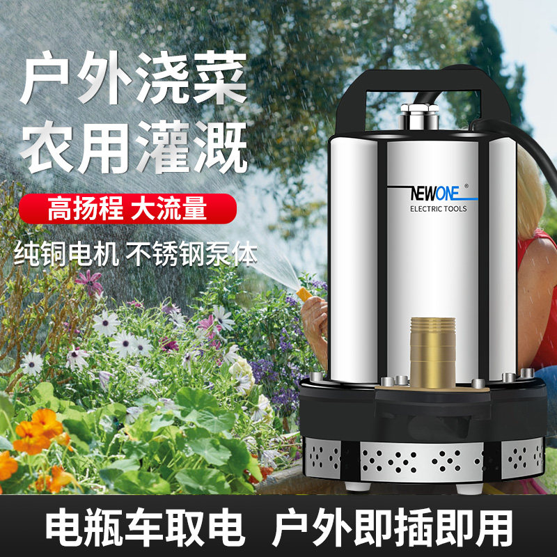 直流潜水泵电瓶车水泵抽水机家用小型电动车农用抽水泵高扬程浇菜