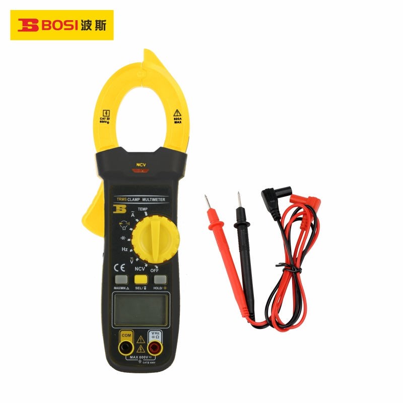 波斯自动量程三位半600A交流钳形表钳型表钳型电流表BS471112