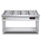 甄选商用不锈钢快餐保温售饭台电热食堂不锈钢立式 摆摊小型快餐车