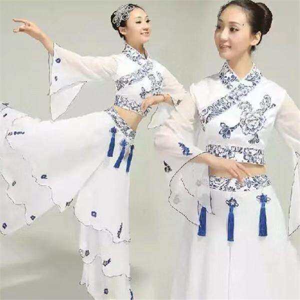 中国风青花瓷演出舞蹈服装民族古古典舞服