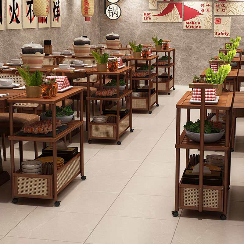 火锅店专用菜架子可移动置物架多层收纳架串串烤肉店桌边菜品层架