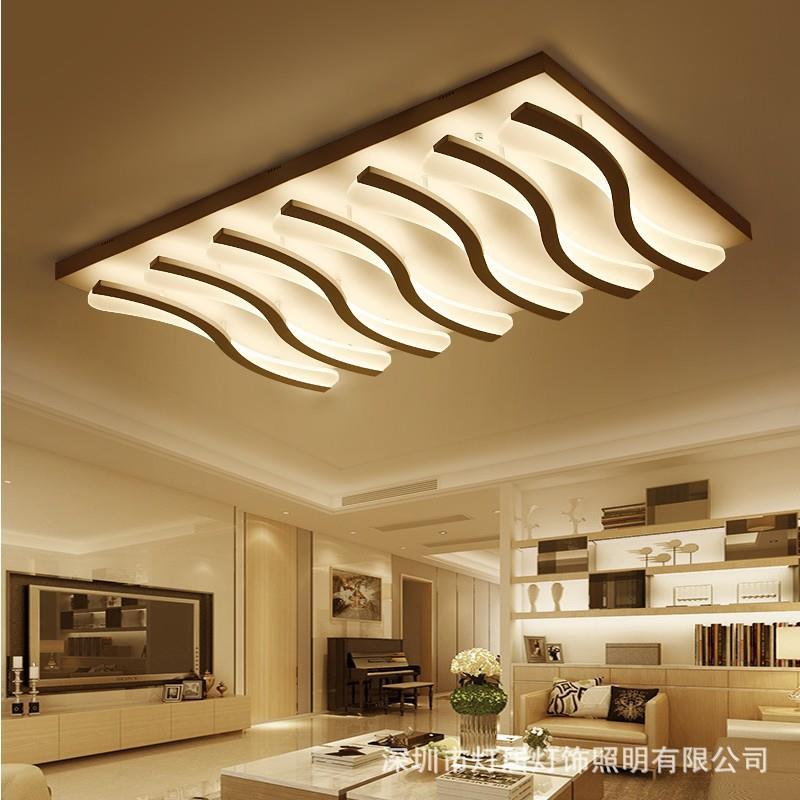 led客厅灯长方形吸顶灯 客厅灯现代简约时尚卧室亚克力灯饰