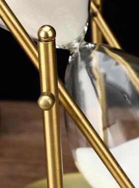 复古金属欧式旋转沙漏创意摆件家居客厅书房礼品沙漏计时器60分钟