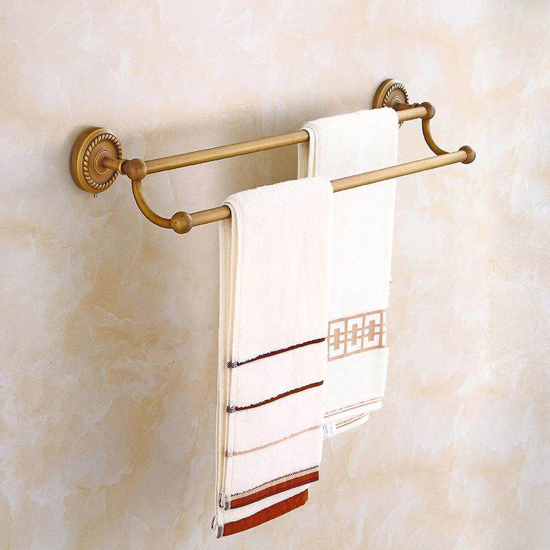 全铜欧式复古毛巾架套装 卫生间浴室毛巾置物架 卫浴五金挂件套件
