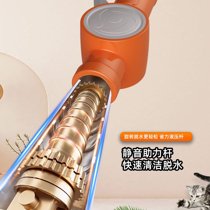 双驱动可拆卸旋转拖把桶家用免手洗甩干拖布头加长拖把杆懒人拖把