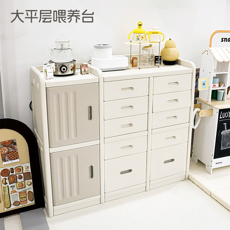 儿童玩具收纳架婴儿用品喂养台落地家用置物柜宝宝衣柜储物整理箱