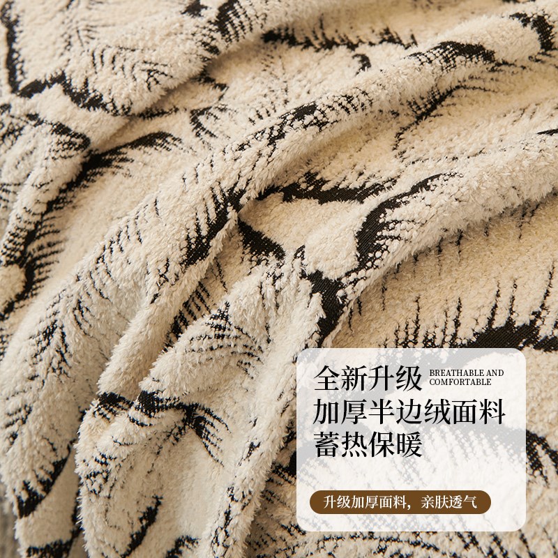 高级感冬季毛绒沙发垫坐垫子加厚防滑沙发巾三人位直排盖布巾毛毯