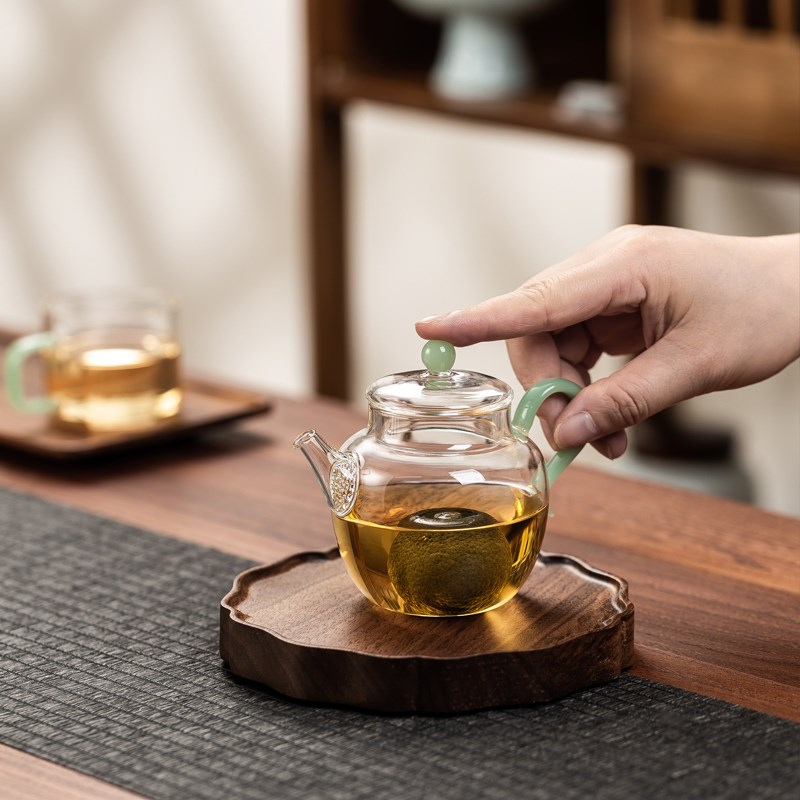 小茶壶一人用迷你泡茶壶高硼硅玻璃茶壶可电陶炉加热耐高温花茶壶