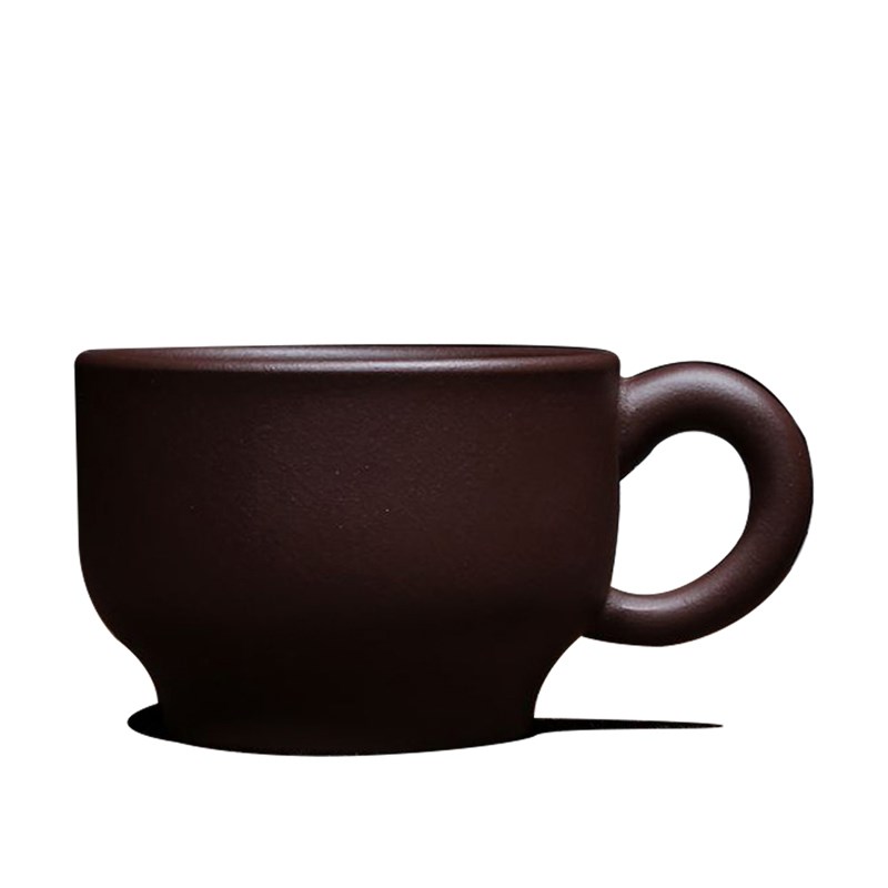 功夫茶带把小茶杯手工非陶瓷茶碗C宜兴茶具闻香杯主人杯紫砂品茗