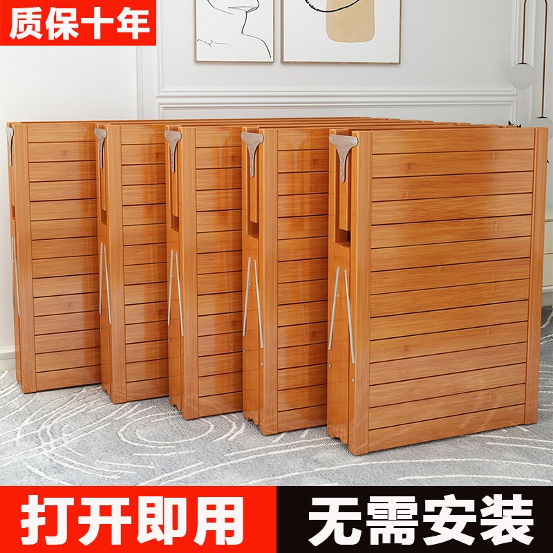 折叠床单人双人1米经济型家用便携简易竹床成人1.5午休硬板实木1
