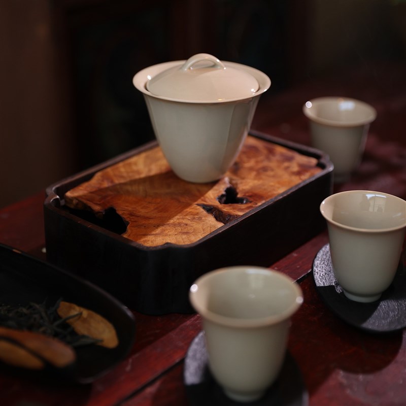 木头储水茶盘壶承湿泡台蓄水茶承手工大漆茶台日式干泡台建水茶具