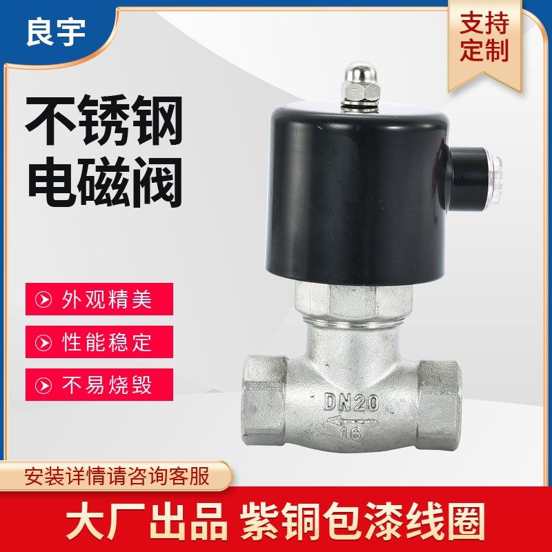 耐高温蒸汽电磁控制阀220V24V不锈钢电动耐高压常闭DN15 20气阀25