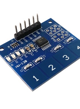 TTP224 4路 电容式 触碰式开 关 数字触摸感测器 模块