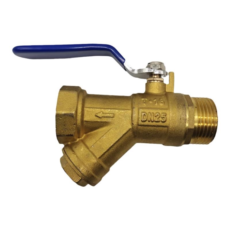 黄铜一体式Y型过滤器球阀 内丝内外丝6分 DN20 3/4寸球阀