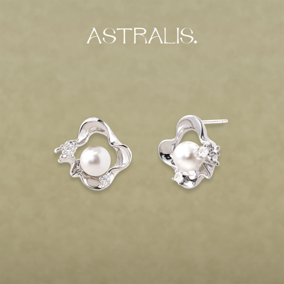 ASTRALIS珍珠耳钉女独特通勤高级