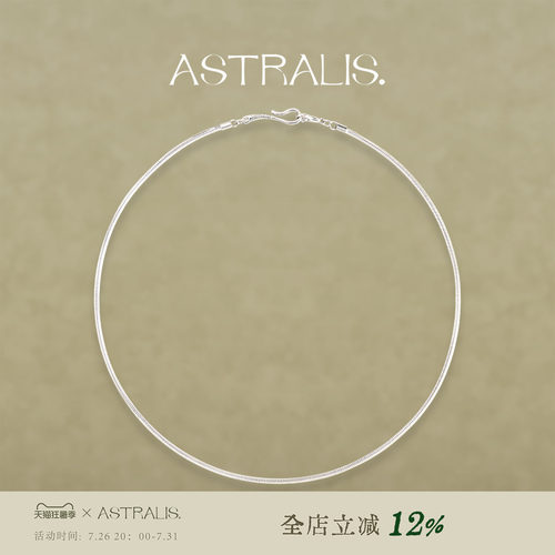 ASTRALIS纯银蛇骨项链叠戴锁骨