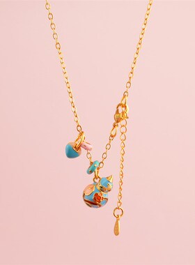 久不掉色沙金高保色马p卡龙色摇摇葫芦吊坠彩色爱心跑环项链锁骨