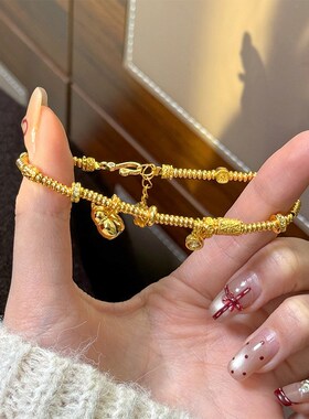 复古新中式时尚精致气q质百搭福字葫芦盘缠手链轻奢高级感珍珠手