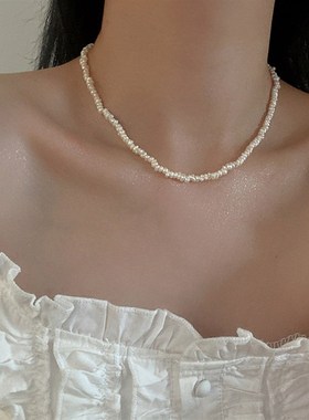 淡水珍珠系列项链女法式复古w简约百搭气质优雅时尚个性颈链锁骨