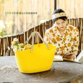 超市购物篮环保买菜菜篮子手提篮游泳浴筐大号洗澡篮郊外野餐篮子