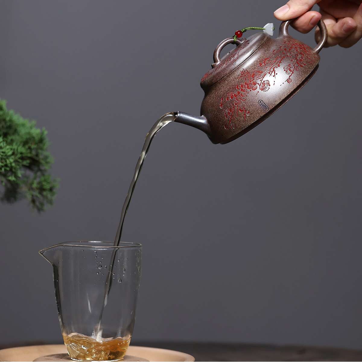 一件 宜兴紫砂壶原矿柴烧开花泥手工制作暗香蔚风高端茶壶茶具