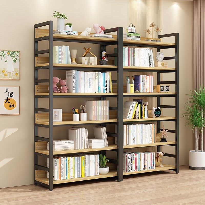 书架落地储物架家用钢木多层货架儿童收纳书柜客厅简易铁艺置物架,住宅家具,书架,淘宝优惠券,粉丝福利购,淘宝优惠卷