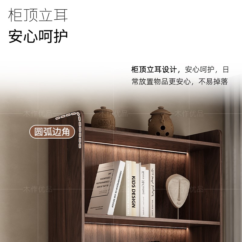 中古风满墙书柜去客厅化一体整墙法式复古收纳柜展示柜实木书柜