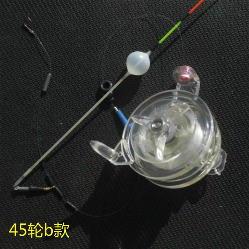 手竿鱼线轮长杆短线传统钓绕线轮钓组塑料泄力卷线器线组套装包邮